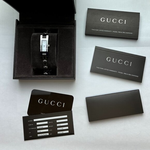 Gucci Diamond Watch Women Rectangular Stainless Steel Quartz Timepieces 3900L - Picture 12 of 14